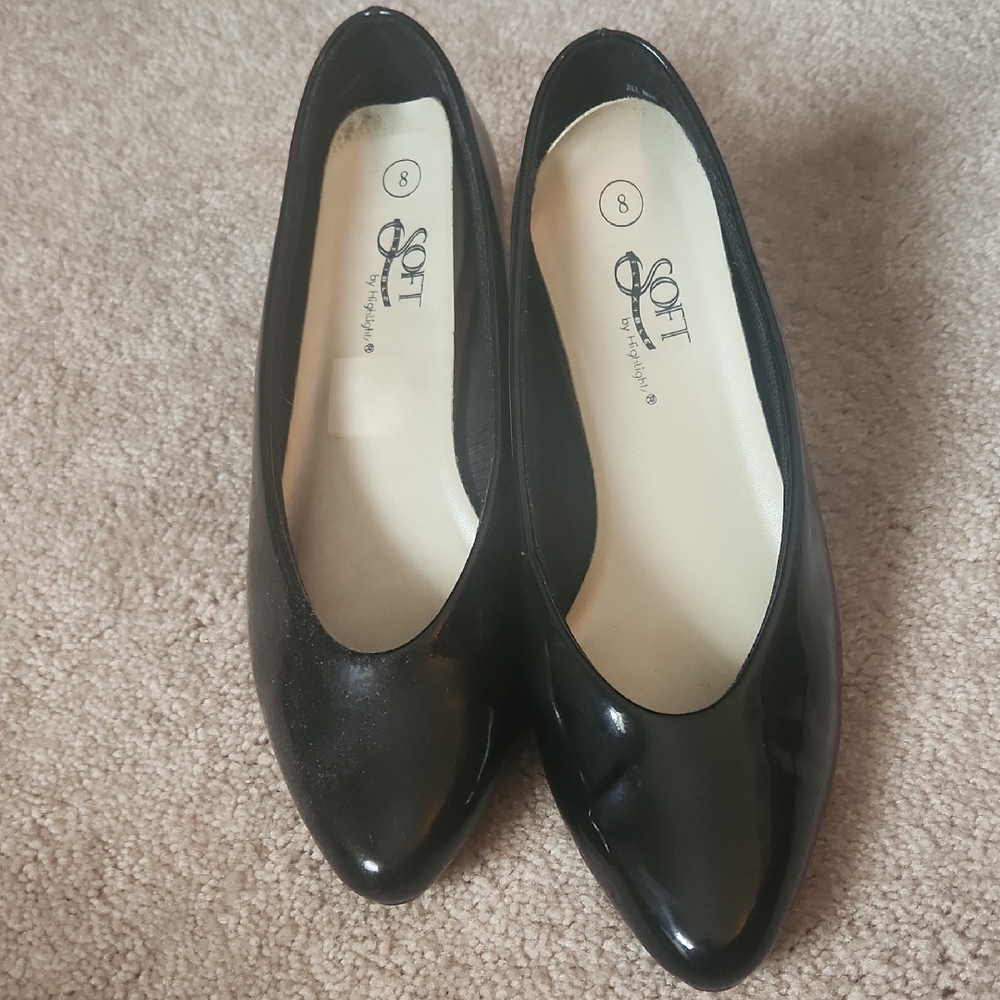 Black Women's Low Heel Shoes - Soft Flexible By Highlights